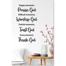Sticker Sepetim Happy Moments Thanks God Dekoratif Duvar Sticker