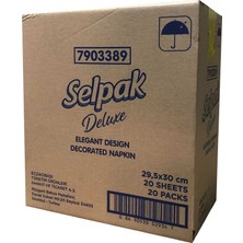 Selpak Deluxe Elegant Design Desenli Peçete 29,5 x 30 cm 20'lik 20 Paket