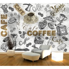 Özel Duvarlar Coffee Kafe Tarz Duvar Kağıdı