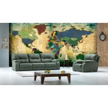 Özel Duvarlar Eski Renkli Dünya Haritası Duvar Kağıdı