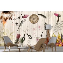 Özel Duvarlar Kuaför Berber Salonları Için Duvar Kağıdı