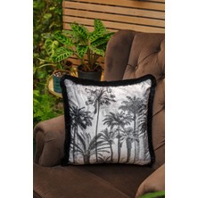 Adawall Siyah Tropikal Dekoratif Kırlent