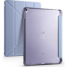 Turotto Apple iPad 7. Nesil 10.2 A2200 A2197 A2198 A2270 Yatay ve Dikey Standlı Kalemlikli ve Antişok Özellikli Trifold (Üçgen) Uyku Modlu Smart Kılıf +9h Temperli Mat Ekran Koruyucu Turkuaz