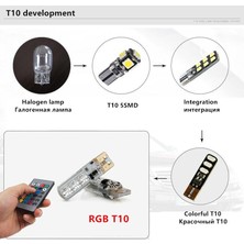 Huma Auto Kumandalı Çakarlı T10 Araç Park Ampulü ( 2 Adet ) 18 LED Rgb Park