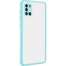 Case World Samsung A31 Kılıf Kamera Korumalı Silikon Kenarlı Düğmeleri Renkli Mat Arka Kapak Turkuaz