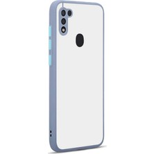 Case World Samsung M11 Kılıf Kamera Korumalı Silikon Kenarlı Düğmeleri Renkli Mat Arka Kapak Mor