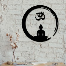 Artamania Yoga Om Dekor Tablo Mdf Ahşap Lazer Kesim Duvar Panosu  Siyah