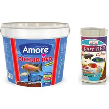 Amore Cichlid Red 3 kg + Lotus Pure Red Colour 1000 ml Balık Yemi