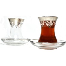 Paşabahçe 6 Kişilik Çay Seti Ince Belli Ottoman Platin Yaldız