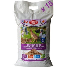 Bonny Nice Bıldırcın Güvercin Keklik Süs Tavukları Kafes Altlığı 5 kg 9 L x 15 Paket