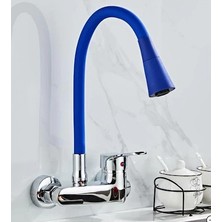 Arçe Duvardan Oynar Başlıklı Evye Mutfak Bataryası Mavi