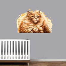 Kt Decoration  Uyuyan Kedi Sanatsal Duvar Sticker