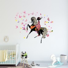 Kt Decoration Atlı Prenses Kız Çocuk Odası Duvar Sticker Seti