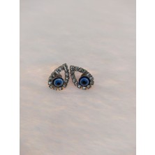 Hdmarketim Nazar Boncuklu Swarovski Taşlı Bijuteri Damla Küpe