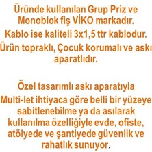 Doğa Ekonomik 6'lı Grup Priz Topraklı Çocuk Korumalı 3 Metre Kablo