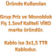 Doğa Ekonomik 5'li Grup Priz Topraklı Çocuk Korumalı 7 Metre Kablo