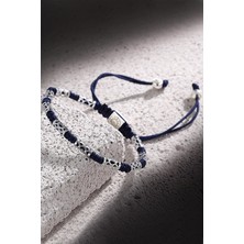 Frnch Makrome Lacivert Handmade Bileklik FRJ11062-1162-L