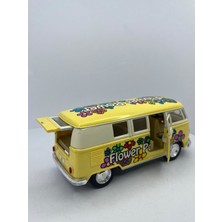 Kinsmart Çekbırak 1962 Wolkwagen Bus Pastel Renk ve Desenli