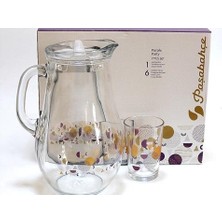 Paşabahçe 97346 Purple Party Desenli Su Takımı 1850 cc 7 Parça