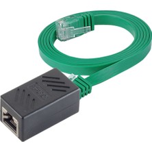 IRENIS CAT6 Uzatma Seti, Yassı Ethernet Kablo ve Ekleyici, Yeşil, 50 cm