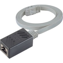 IRENIS CAT6 Uzatma Seti, Yassı Ethernet Kablo ve Ekleyici, Gri, 50 cm