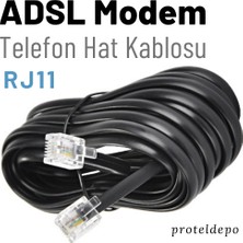 IRENIS ADSL, VDSL Modem Kablosu, 15 metre (Telefon RJ11 Hat Bağlantı Kablosu)