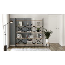 Robin Home Atlantis Metal Kitaplık 5 Raflı Geniş 3 Bölme 175CM Ofis Kitaplığıas6-A