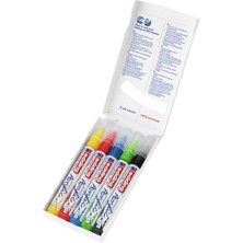 Edding 5100 Akrilik Markör 5’Li Paket (Temel) - Siyah Kırmızı Mavi Sarı Sarı-Yeşil - 2-3 Mm’Lik Yuvarlak Uç