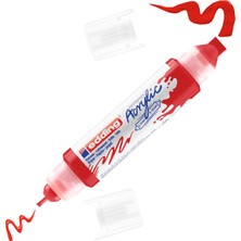 Edding 5400 Akrilik 3D Double Liner - Trafik Kırmızı - 2-3, 5-10 Mm’Lik 2 Başlık