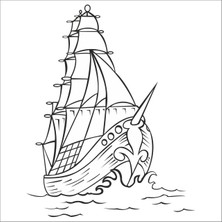 Technopa Yelkenli Tekne Folyo Sticker 31 70 cm Uzunluk