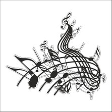 Technopa Müzik Notası Folyo Sticker 12 130 cm Uzunluk