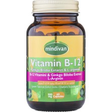 Mindivan Vitamin B12 Ginkgo Biloba L-Arginin 60 Kapsül