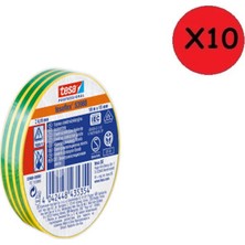 Tesa Bant Elektrik Izolasyon Yeşil & Sarı Çizgili 10 x 15 10 Lu