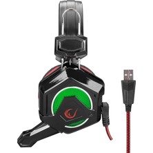 Rampage SN-R71 BUCKS PLUS USB 7.1 Surround Ledli Oyuncu Gaming Mikrofonlu Kulaklık Siyah/Kırmız