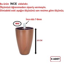 Hobbi Armut Plastik Ayak - Baza Ayağı -Koltuk Ayağı - Kanepe Ayağı -   10 cm -  Ceviz Renk -  6 Adet  (İnce vida M8)