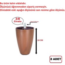 Hobbi  - Armut Plastik Ayak - Baza Ayağı -Koltuk Ayağı - Kanepe Ayağı -  10 cm - Ceviz Renk - 8 Adet  (Kalın vida 3/8)