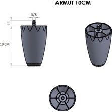 Hobbi  - Armut Plastik Ayak - Baza Ayağı -Koltuk Ayağı - Kanepe Ayağı -  10 cm - Ceviz Renk - 8 Adet  (Kalın vida 3/8)