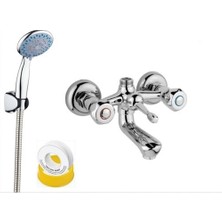 Arçe Klasik Çevirmeli Banyo Bataryası Duş Takımı Teflon Bant