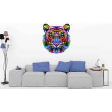 Kt Decoration Renkli Kaplan Kafası Modern Duvar Sticker