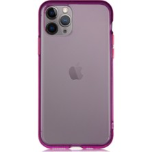KZY Apple iPhone 11 Pro Max Kılıf Renkli Şeffaf Kapak Mor