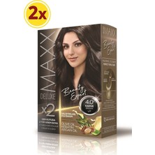 Maxx Deluxe  Saç Boyası Deluxe 4.0 Kahve Set x 2