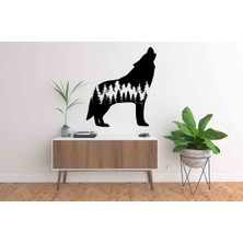 Kt Decoration Uluyan Kurt ve Ağaçlar Sanatsal Duvar Sticker