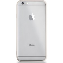 KZY Apple iPhone 6s Kılıf Kenarları Renkli Silikon Şeffaf Arka Kapak Beyaz