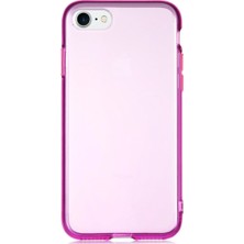 KZY Apple iPhone 8 Kılıf Renkli Şeffaf Kapak Mor