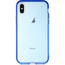 KZY Apple iPhone Xs Max Kılıf Renkli Şeffaf Kapak Mavi