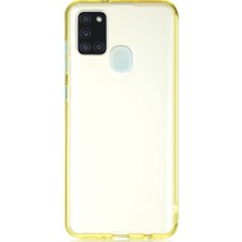 KZY Samsung Galaxy A21S Kılıf Renkli Şeffaf Kapak Sarı