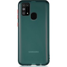 KZY Samsung Galaxy M31 Kılıf Renkli Şeffaf Kapak Yeşil