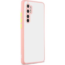 KZY Xiaomi Redmi Note 10 Lite Kılıf Kamera Korumalı Slikon Kenarlı Renkli Düğmeli Mat Arka Kapak Pudra