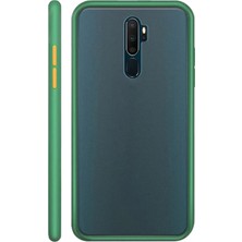 KZY Xiaomi Redmi Note 8 Pro Kılıf Slikon Kenarlı Düğmeleri Renkli Mat Arka Kapak Koyu Yeşil