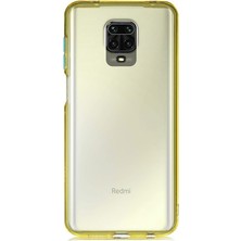 KZY Xiaomi Redmi Note 9 Pro Kılıf Renkli Şeffaf Kapak Sarı